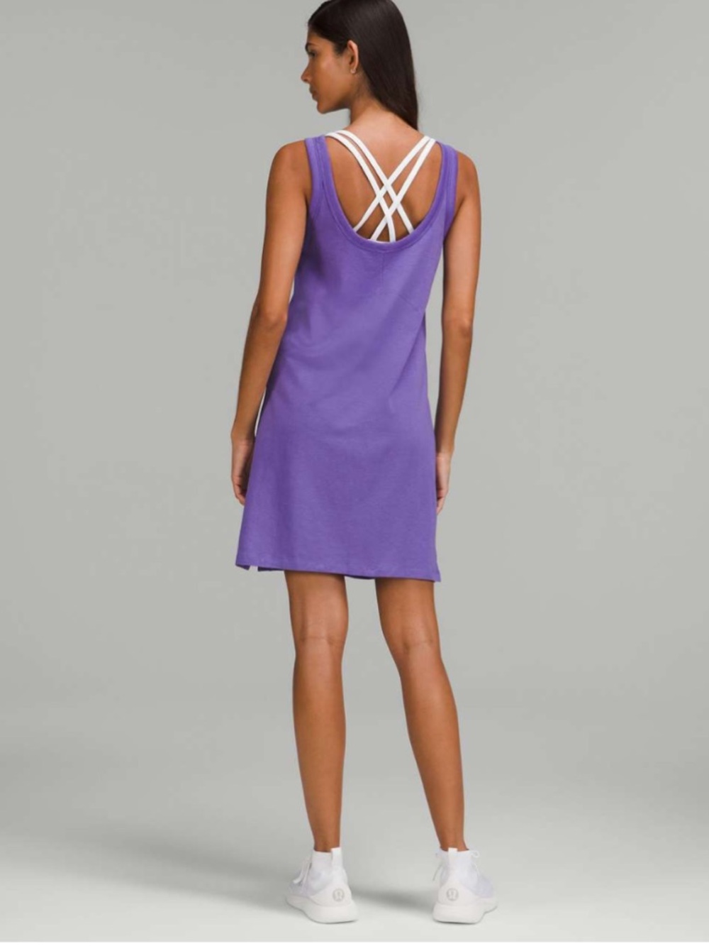 Lululemon Classic-Fit Cotton-Blend Scoop Dress Charged Indigo size 10 - Picture 2 of 8